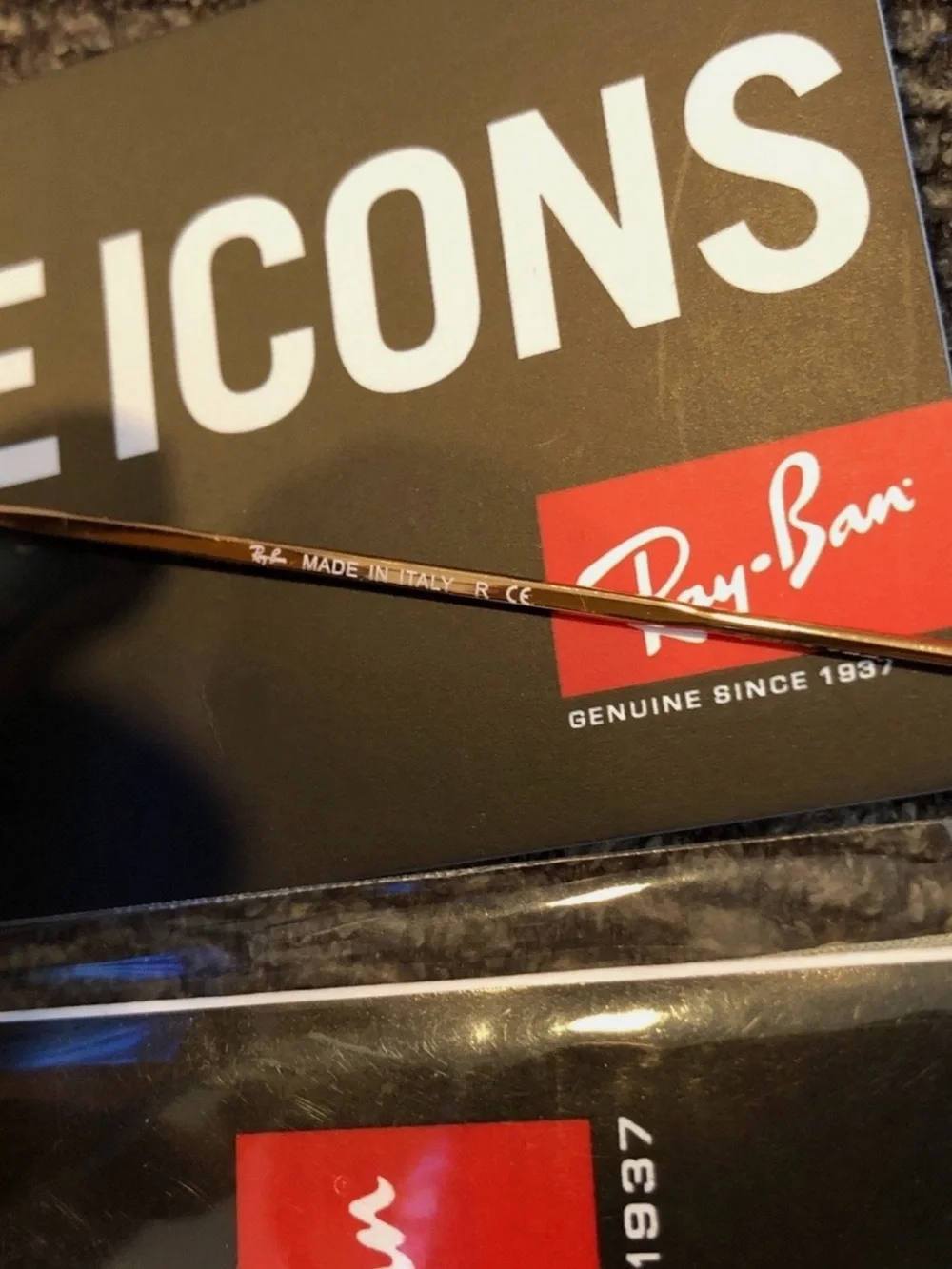 Ray-Ban Gold Frame Sunglasses with Blue Mirror Lenses and White Trim